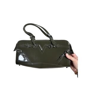 Vintage Via Spiga Olive Leather Shoulder Bag